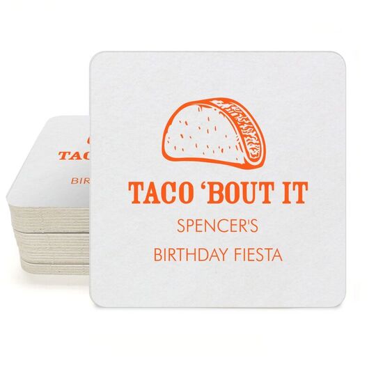 Taco Bout It Square Coasters